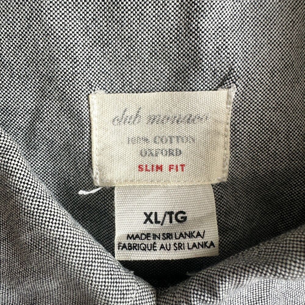 Club Monaco Slim Fit Striped Gray Oxford Button Down 100% Cotton Men’s XL - Picture 6 of 8